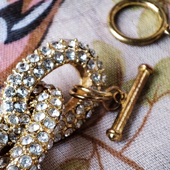 Chunky BOLD Gold Tone Rhinestone Encrusted Link Bracelet Rapper Style Unsigned - Picture 8 of 8